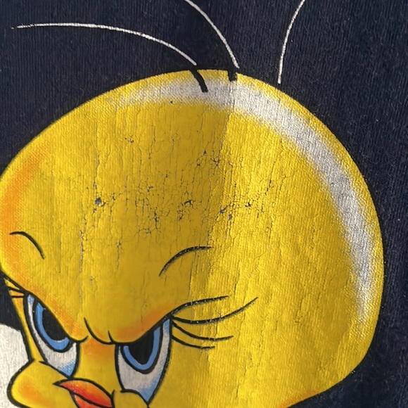 Vintage 90s Looney Tunes Tweety Bird Florida Fearless Graphic Tee - Picture 5 of 10
